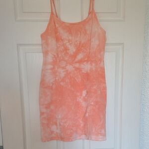 Billabong Coral Tie-Dye Mini Dress